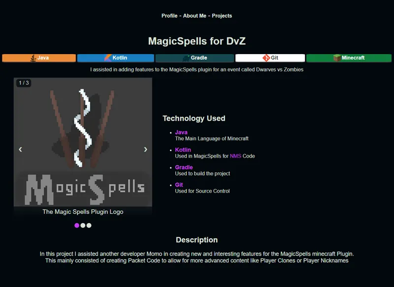 Portfolio v1 Screenshot 4